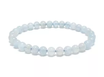 Pulseira de Água-Marinha A+ Contas 5–6 mm