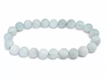 Pulseira de Água-Marinha A com Contas de 8–9 mm