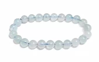 Pulseira de Água-Marinha AA Contas 7,5-8,5 mm