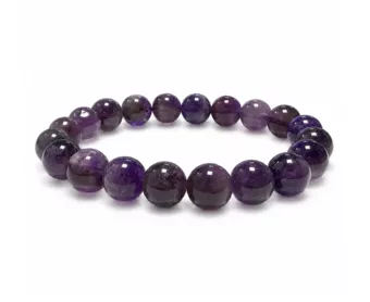 Pulseira Ametista AB contas de 10mm