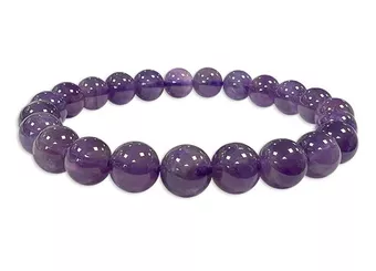 Pulseira Ametista AA contas de 8-9mm