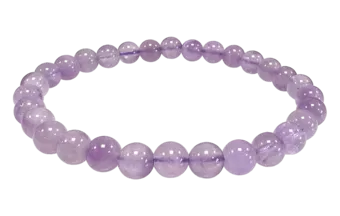 Pulseira de Ametista Clara A contas 6-6.5mm