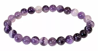 Pulseira de Ametista Listrada A contas 7.5-8.5mm