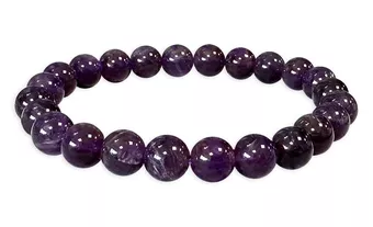 Pulseira de Ametista do Uruguai A contas 7.5-8.5mm