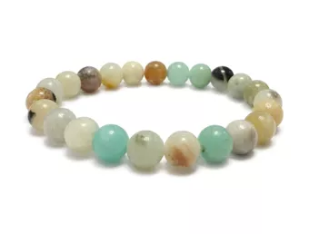 Pulseira de Amazonite Multicolor A com Contas de 8mm