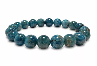 Pulseira de Apatita Azul AB contas de 10mm