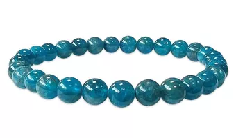 Pulseira de apatita azul com contas AA de 5-6 mm