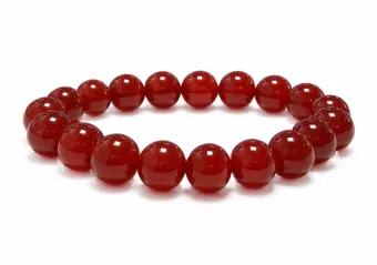 Pulseira de Ágata Vermelha A contas de 10mm