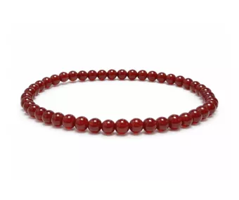 Pulseira de Ágata Vermelha A contas de 4mm