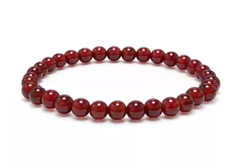 Pulseira de Ágata Vermelha A Contas 6 mm
