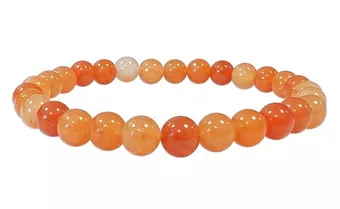 Pulseira de Aventurina Laranja A contas 6mm