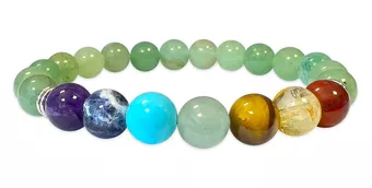 Pulseira de Aventurina Verde 7 Chakras A contas de 8mm