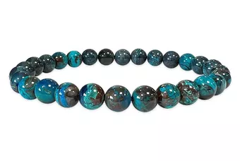 Pulseira de contas AA de azurite malaquite crisocola 5,5-6,5 mm
