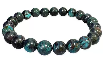 Pulseira de azurite e crisocola A com contas de 7-8 mm