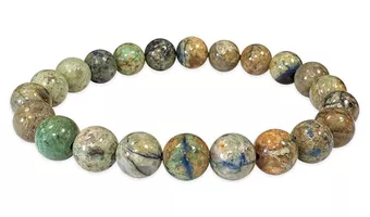 Pulseira de Azurita Malaquita Natural do México A contas 8.5-9.5mm