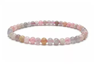 Pulseira de Berilo com Água-Marinha e Morganita A+ Contas de 4 mm