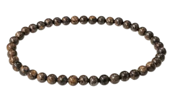 Pulseira de contas de 4 mm de bronzite