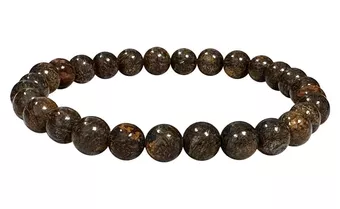 Pulseira de contas de 6 mm de bronzite