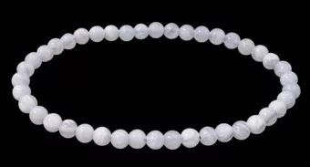 Pulseira de contas AA de calcedónia azul com nervuras 4,5 mm