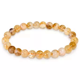 Pulseira de Citrino aquecido AA contas 7,5-8,5mm