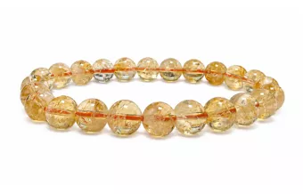 Pulseira Citrino Aquecido AA contas de 8-9mm