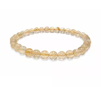 Pulseira de Citrino Natural AA com Contas de 6mm
