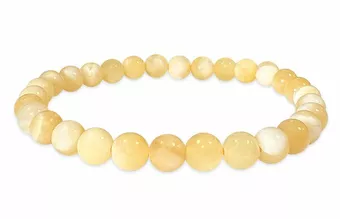 Pulseira de Calcite Laranja com contas de 6mm