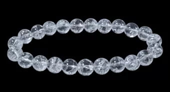Pulseira de cristal de rocha arco-íris com contas AA de 9,5 a 10,5 mm