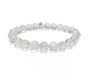Pulseira de Cristal de Rocha Rainbow AA Contas de 8-9 mm
