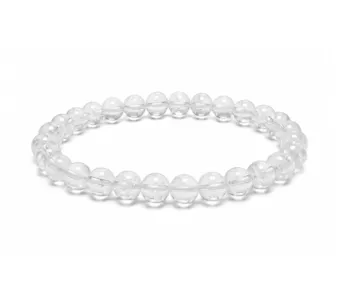 Pulseira de Cristal de Rocha AB contas 6mm