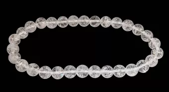 Pulseira de Cristal de Rocha Crack A contas 6mm