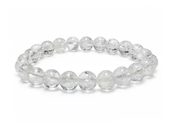 Pulseira de Cristal de Rocha Crack A com contas de 8mm