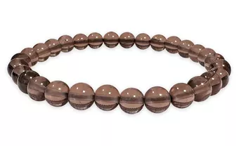 Pulseira de Cristal de Rocha Fumado A contas de 6mm