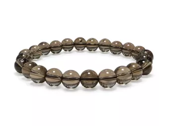 Pulseira de Cristal de Rocha Fumado A contas 8mm