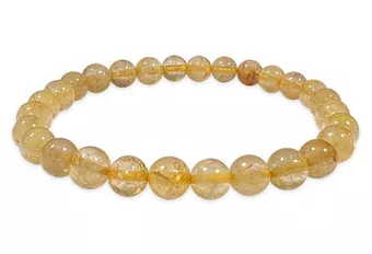 Pulseira de Cristal de Rocha Rutilado A+ contas 6-7mm