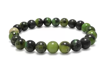 Pulseira de Crisoprásio Limão AB contas de 8mm