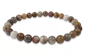 Pulseira de Ágata Crazy Lace Vermelha A contas 6mm