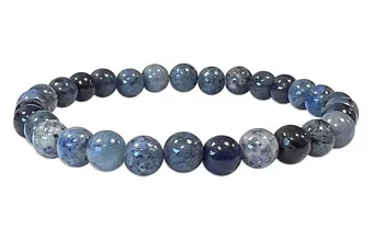 Pulseira Dumortierite A com contas de 6,5-7mm