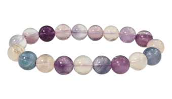 Pulseira de Fluorita Multicolorida AA contas 10mm