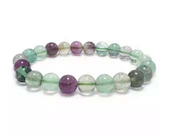 Pulseira de Fluorita Multicolorida A contas 8mm