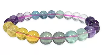 Pulseira de Fluorita Multicolorida AAA contas 8mm