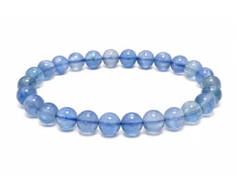 Pulseira Fluorita Azul AA contas 6-7mm