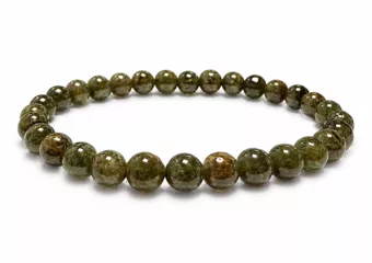 Pulseira de Granada Verde Grossulária AA contas de 5.5-6.5mm
