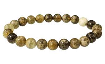Pulseira de Granada Verde Grossulária A contas 8mm