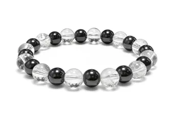 Pulseira de Hematita & Cristal de Rocha A Contas 8 mm