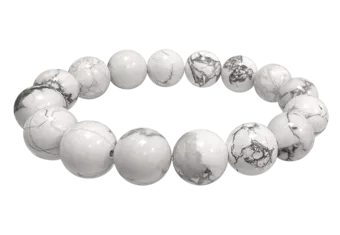 Pulseira de Howlite A contas de 12mm