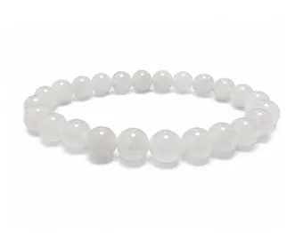 Pulseira de Jade Branco A com Contas de 8mm
