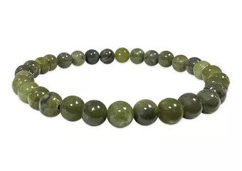 Pulseira de Jade Nefrita Qualidade A Contas 6mm