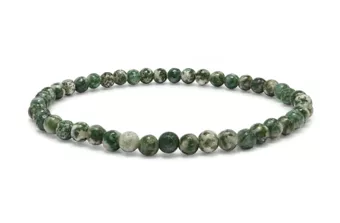 Pulseira de Jade Verde AB Contas 4 mm