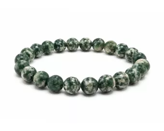 Pulseira de Jade Verde AB com Contas de 8mm